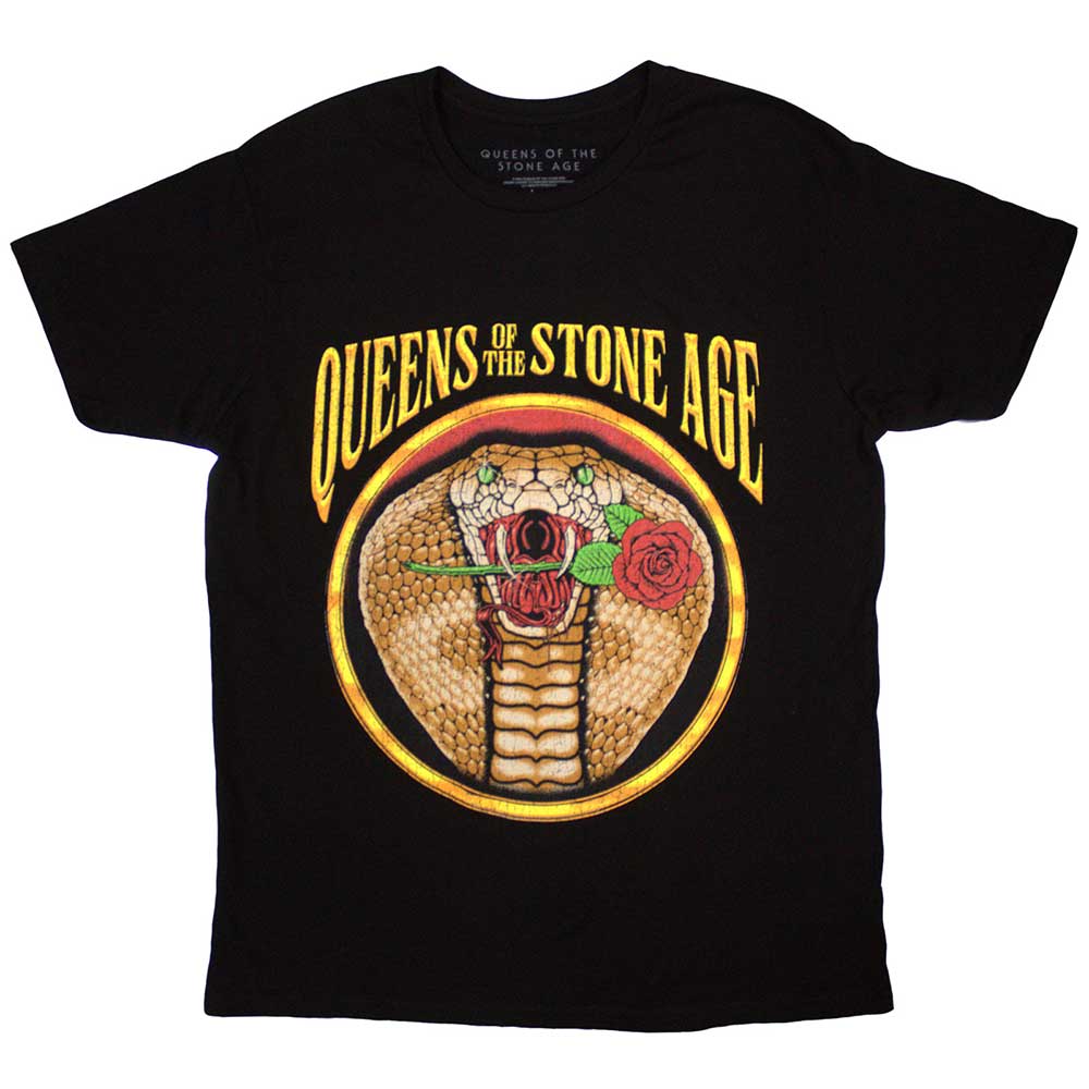 Queens Of The Stone Age Cobra Mens T Shirt Black Officially Licensed