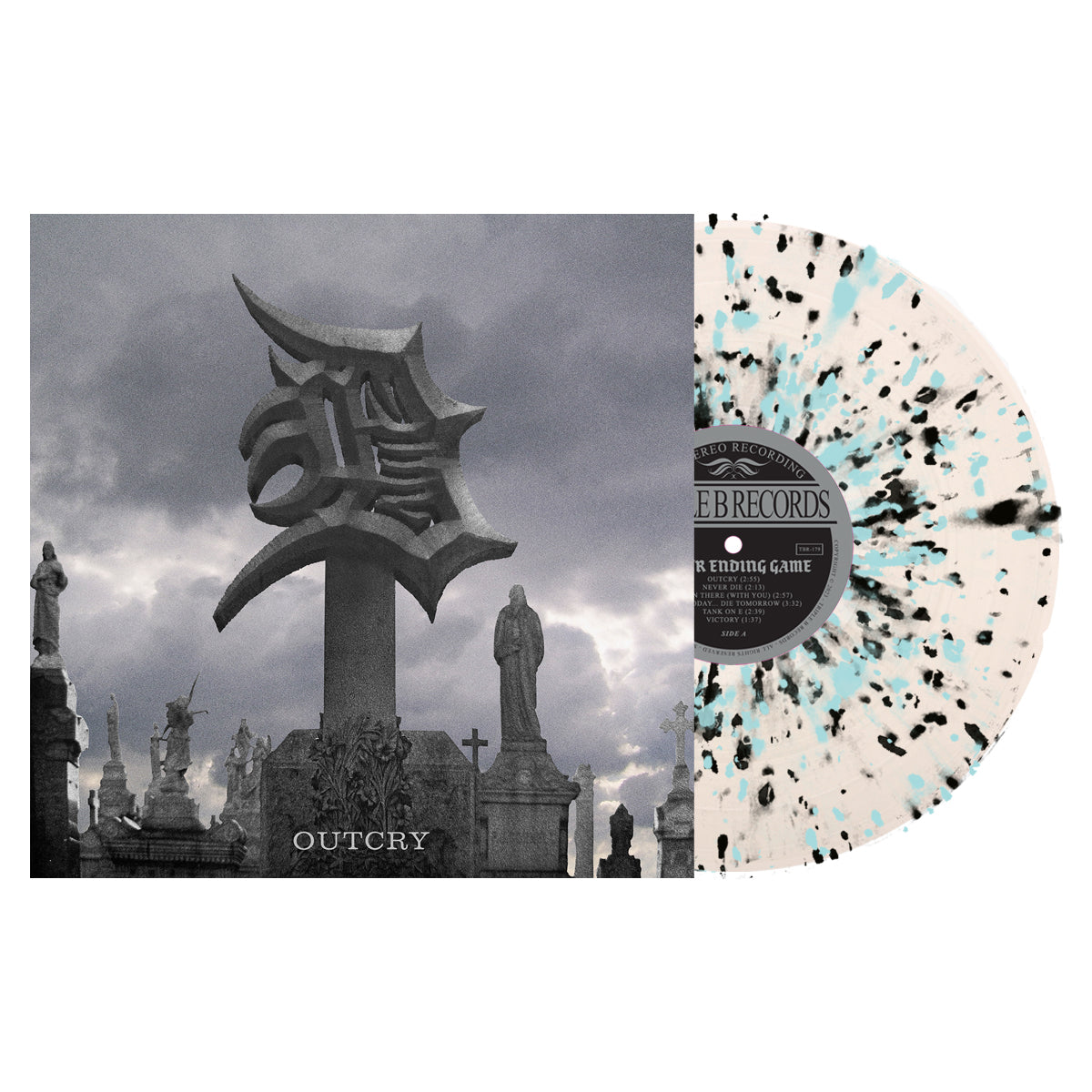 Never Ending Game ‘Outcry’ LP (Limited Edition – Only 250 made, Ultra Clear w/Blue & Black Splatter Vinyl) Vinyl Record