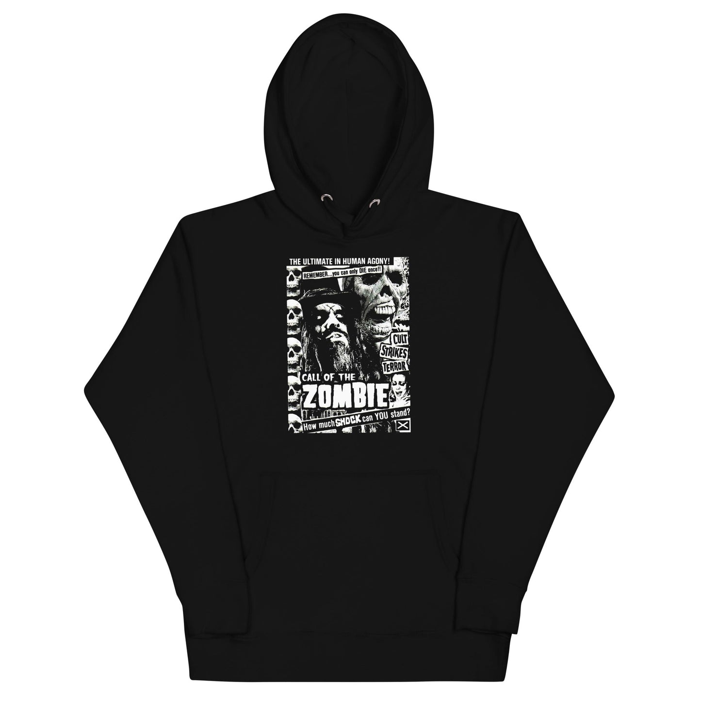 Rob Zombie Black and White Mens Officially Licensed Hoodie Black