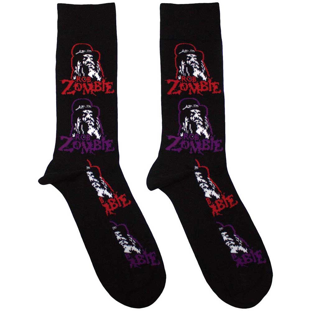 Rob Zombie Multicolour Repeats Socks Officially Licensed