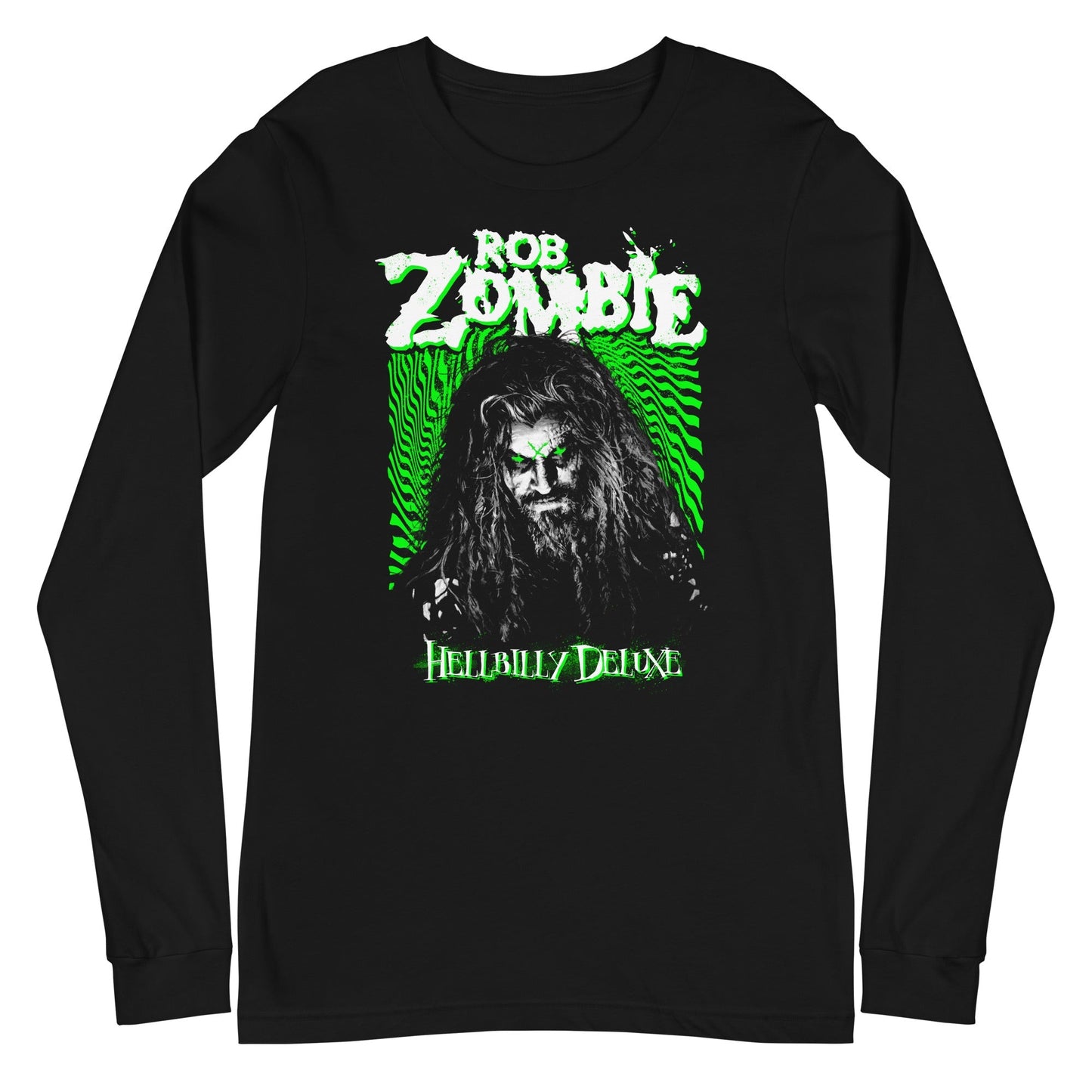 Rob Zombie Hellbilly Green Mens Long Sleeve Shirt Black