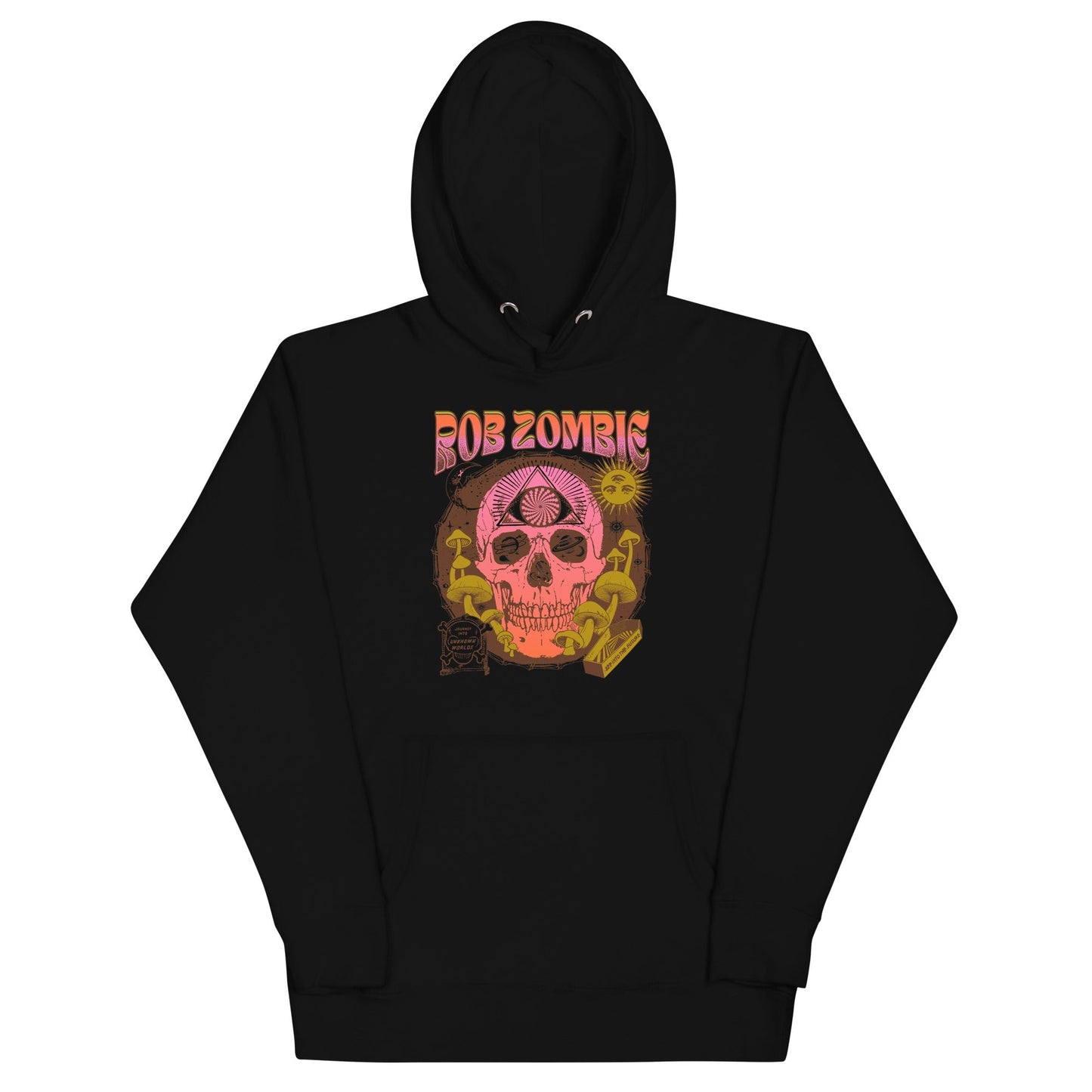 Rob Zombie Hippie Skull Mens Officially Licensed Hoodie Black