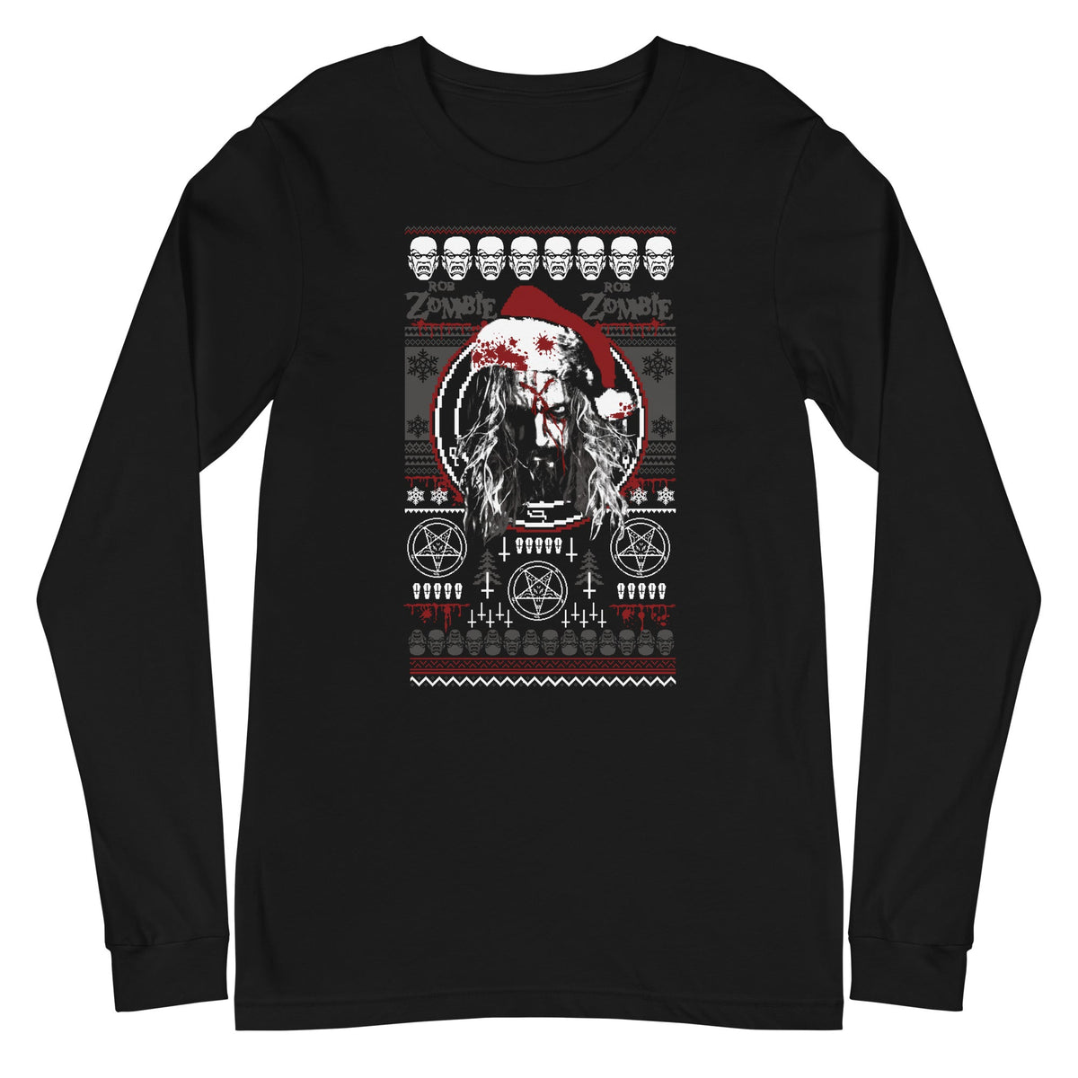 Rob Zombie Merry Christmas Mens Long Sleeve Shirt Black