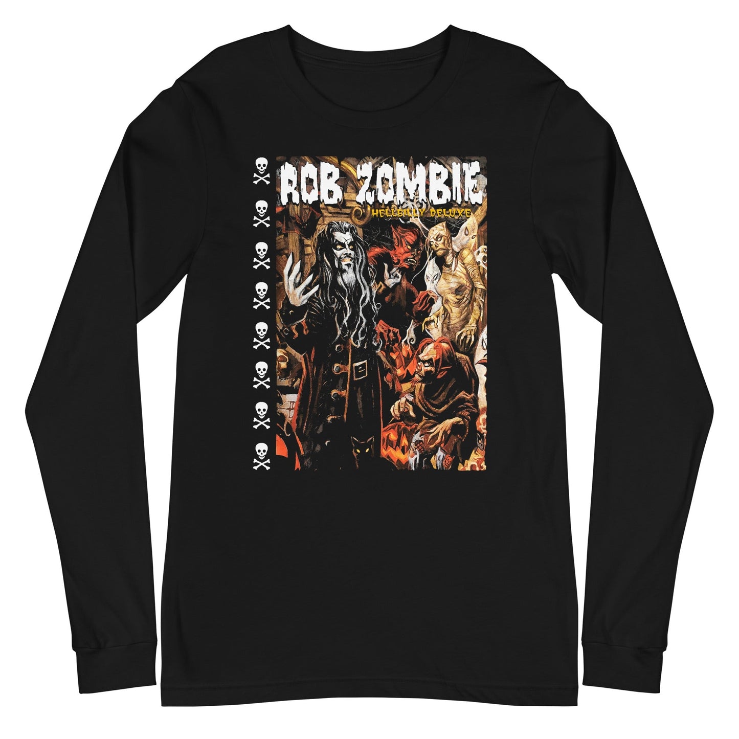 Rob Zombie Hellbilly Mural Mens Long Sleeve Shirt Black
