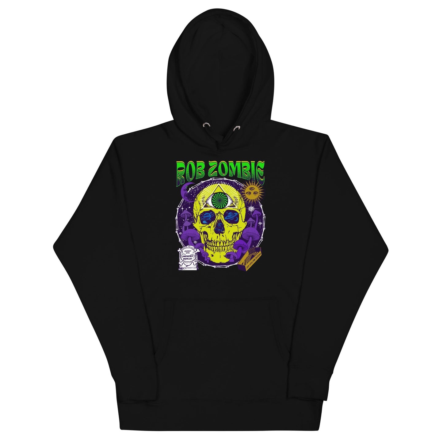Rob Zombie Yellow Skull Mens Officially Licensed Hoodie Black