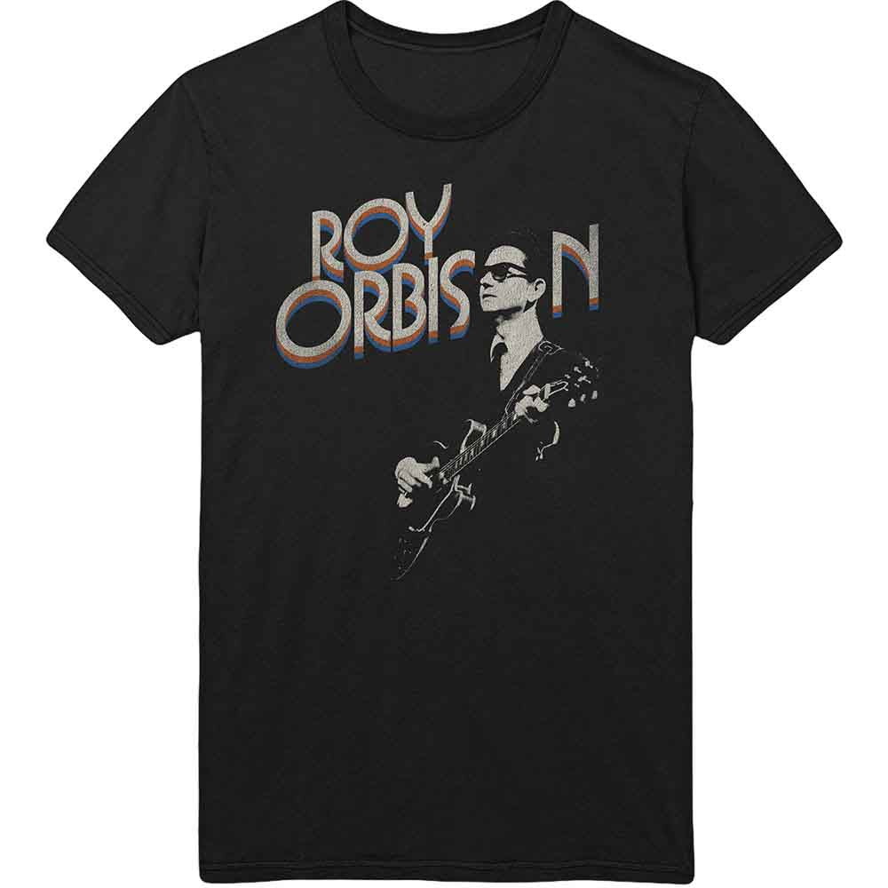 Roy Orbison Guitar & Logo Mens T Shirt Officially Licensed