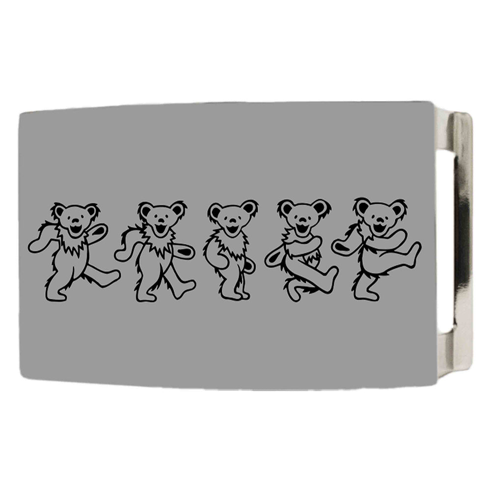 Grateful Dead Dancing Bears Rock Star Brushed Silver Buckle