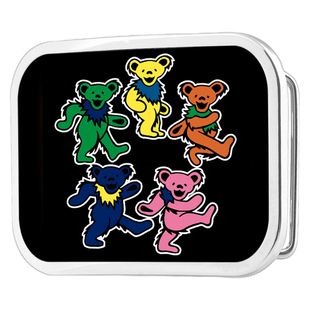 Grateful Dead Dancing Bears Circle Chrome Rock Star Buckle