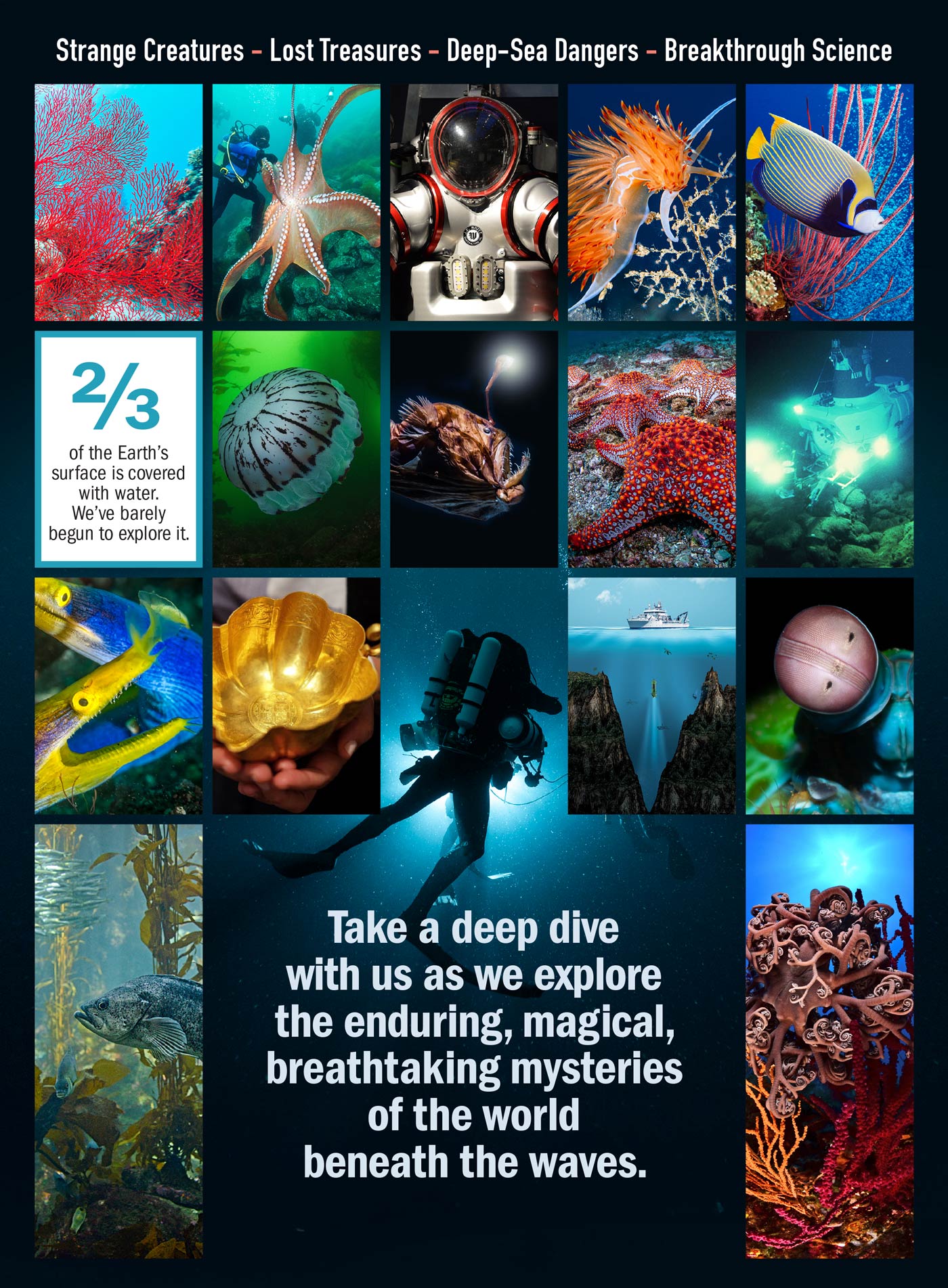 Under the Sea - Incredible Creatures: Colorful Secrets Of the Briny Deep, New Science, Lost Shipwrecks, Sea Science Unleashed, New Tools For Exploring & Saving Earth's Final Frontier & More!