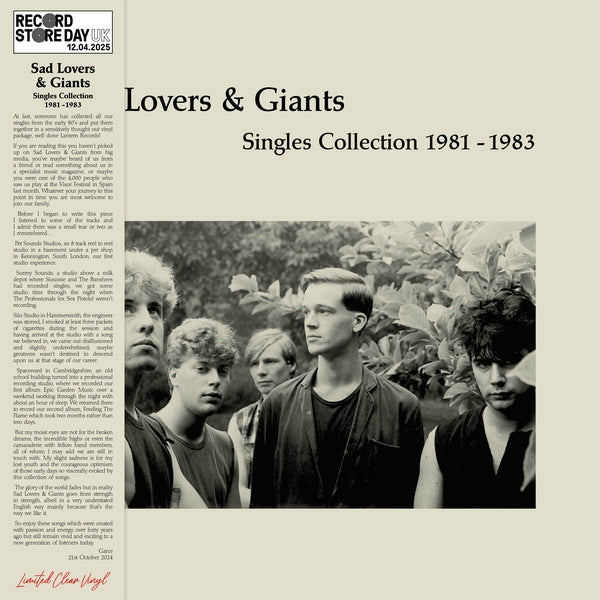 Singles Collection 1981-1983 (RSD UK, Clear Vinyl) Vinyl Record