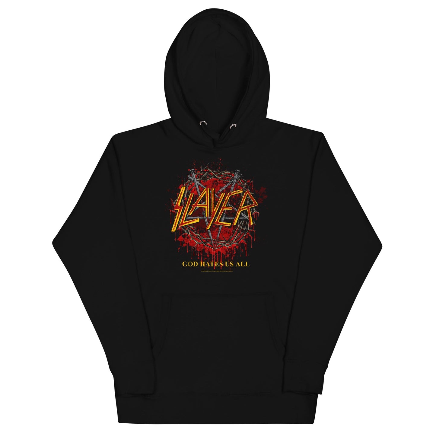 Slayer God Officially Licensed Hates Us All Mens Officially Licensed Hoodie Black