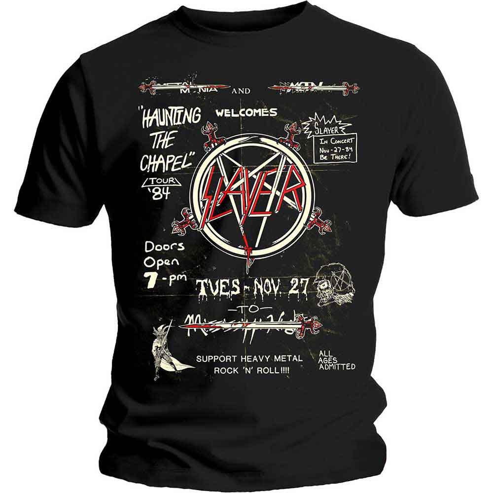 SLAYER Haunting 84 Flier Mens T Shirt Officially Licensed