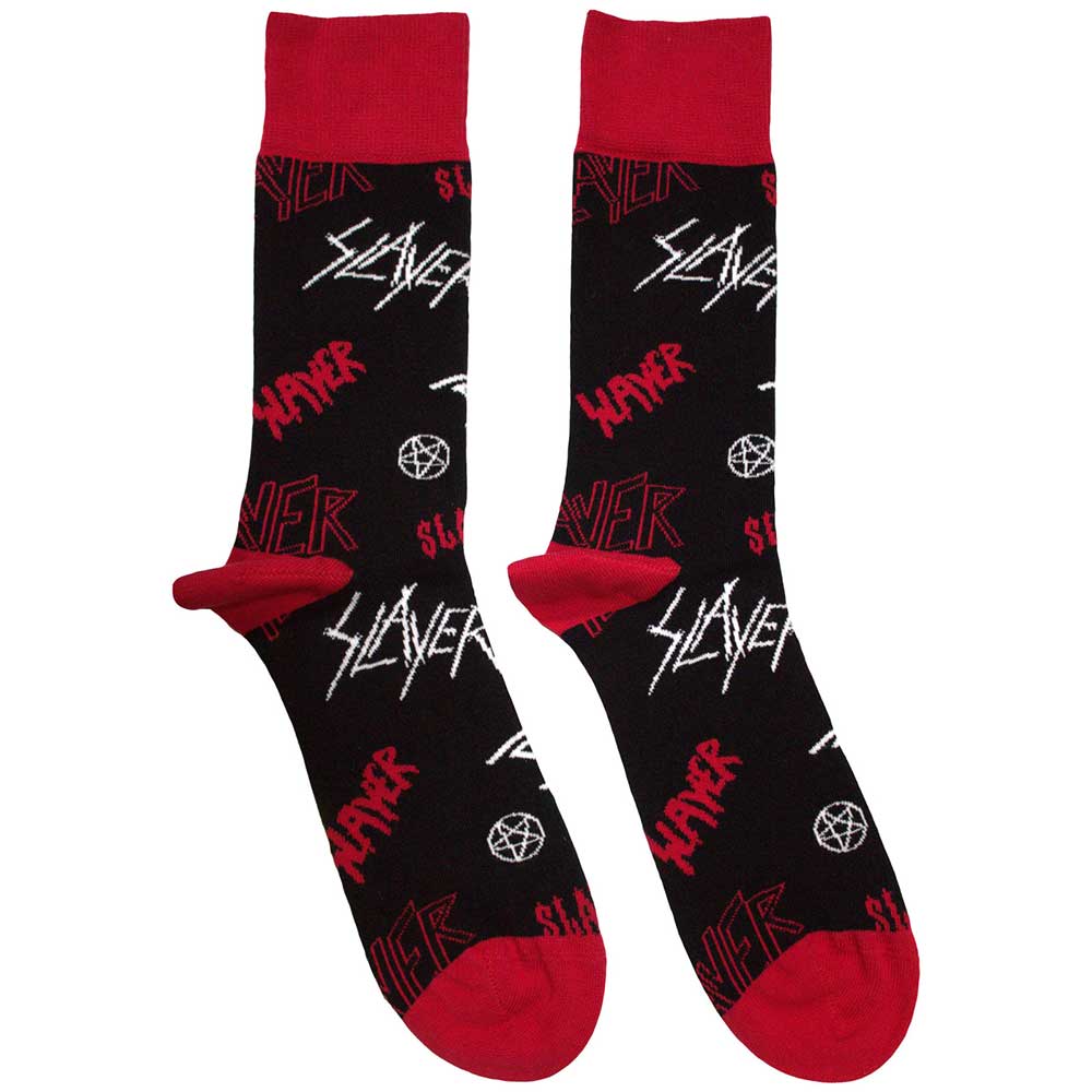 SLAYER Logos Pattern Socks Officially Licensed