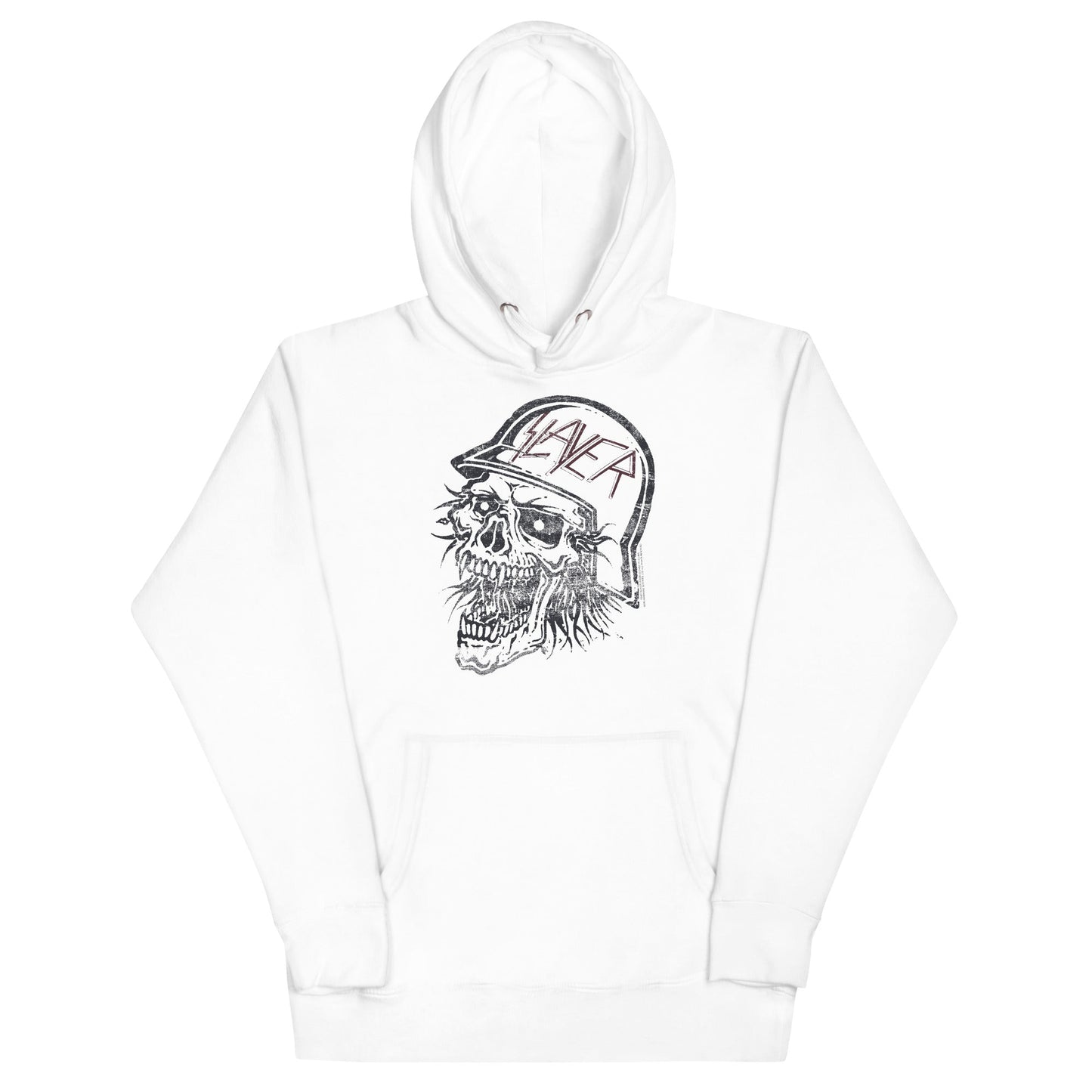 Slayer Stamped Skull Mens Officially Licensed Hoodie White