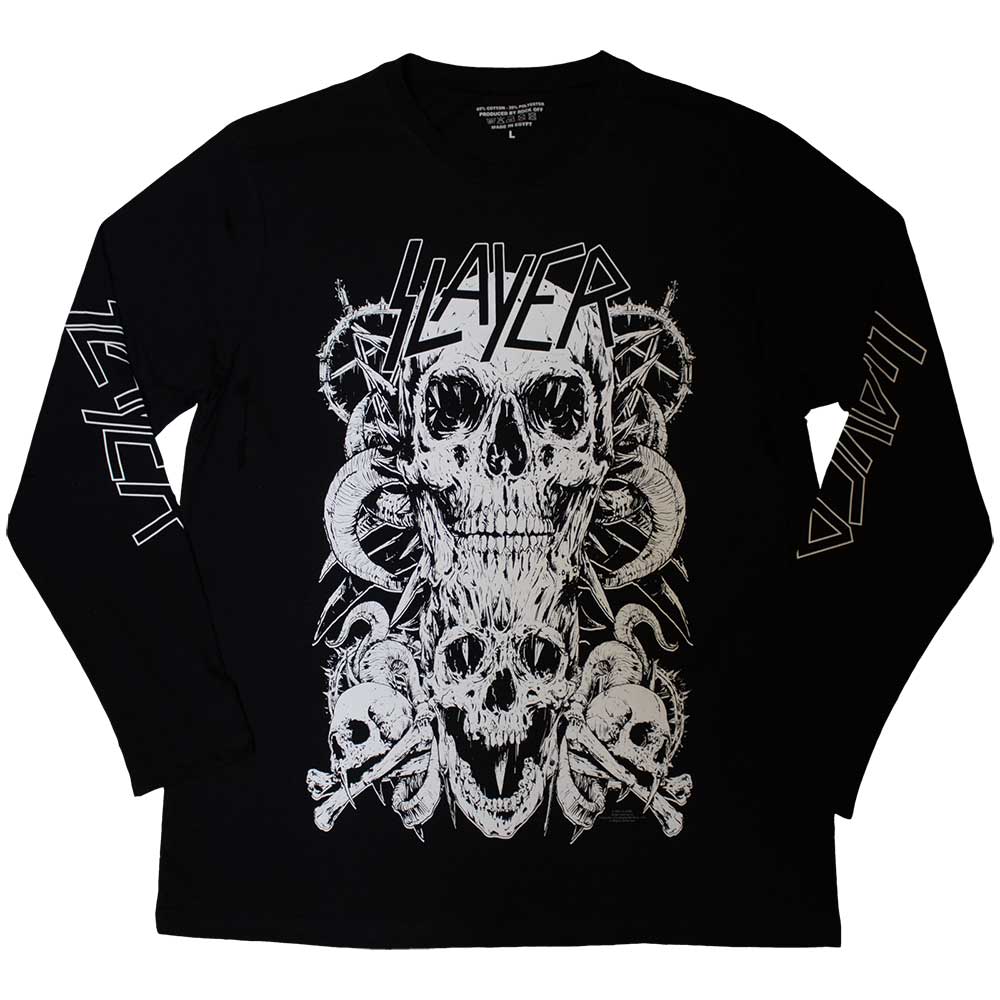 SLAYER White Skulls Long Sleeve Shirt Officially Licensed