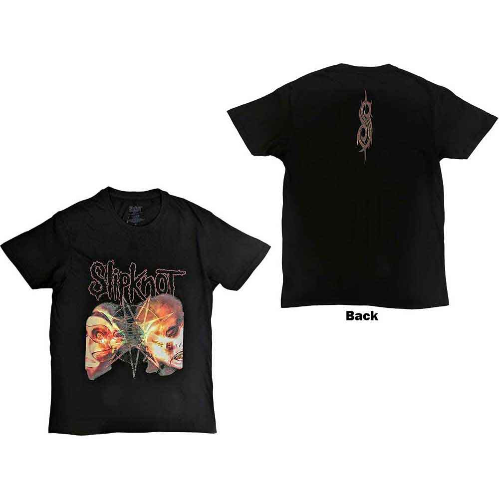 Slipknot 2 Faces Mens T Shirt Officially Licensed