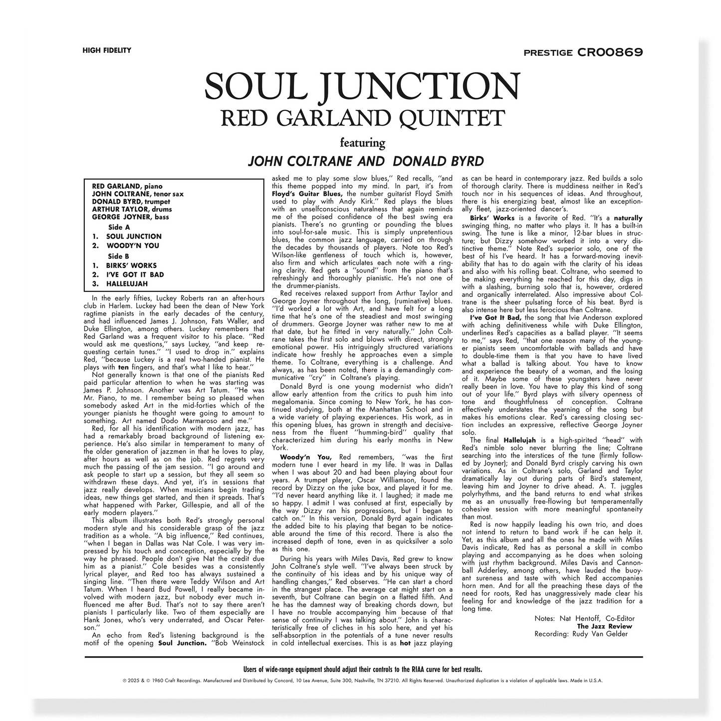 Soul Junction (Original Jazz Classics Series) (180g LP) Vinyl Record