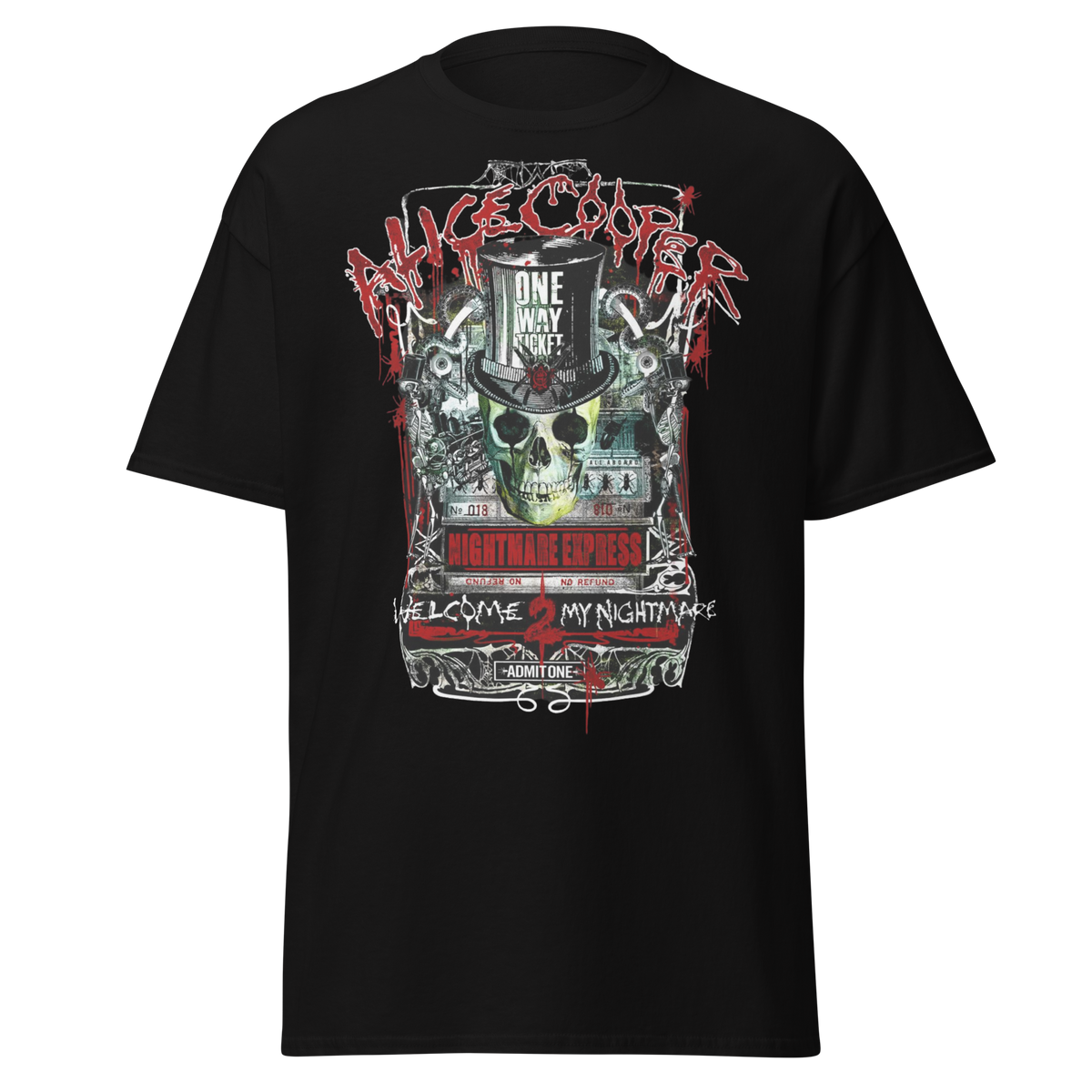 Stakes Alice Cooper Nightmare Express Jumbo Print Mens T Shirt Officially Licensed