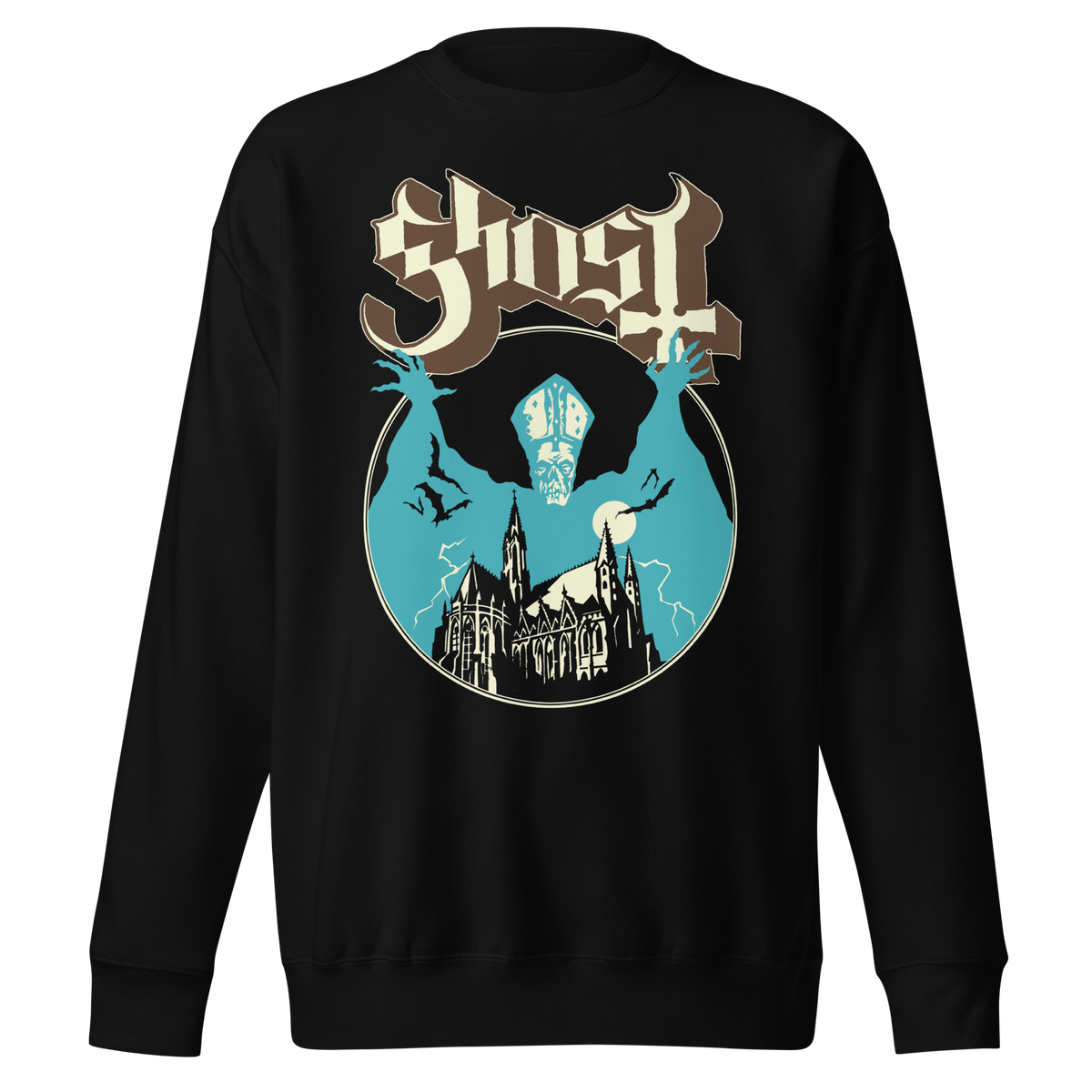 Stakes Ghost - Castle Jumbo Print Crewneck Sweatshirt Officially Licensed