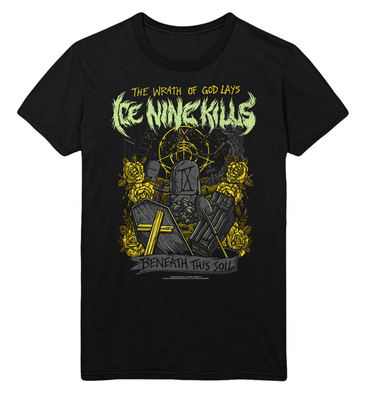 Stakes Ice Nine Kills Yellow Wrath Jumbo Print Mens T Shirt Officially Licensed