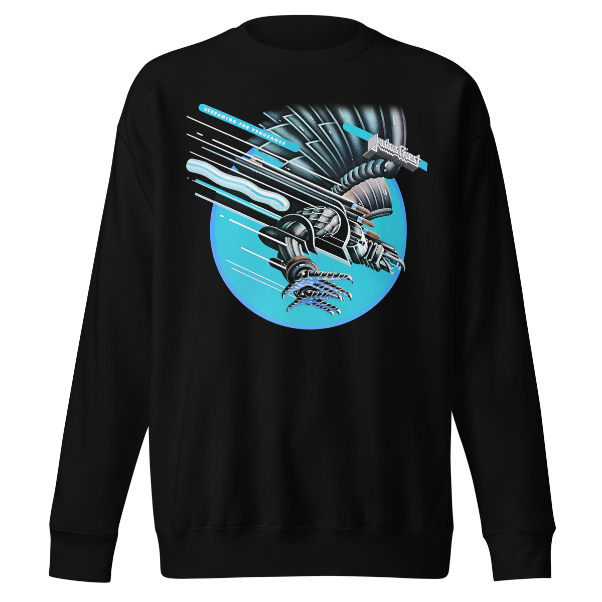 Stakes Judas Priest Neon Screaming Jumbo Print Crewneck Sweatshirt Officially Licensed