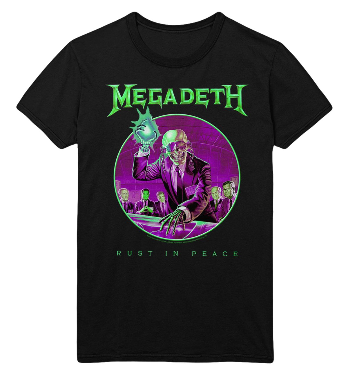 Stakes Megadeth Green Rust Jumbo Print Mens T Shirt Black Officially Licensed