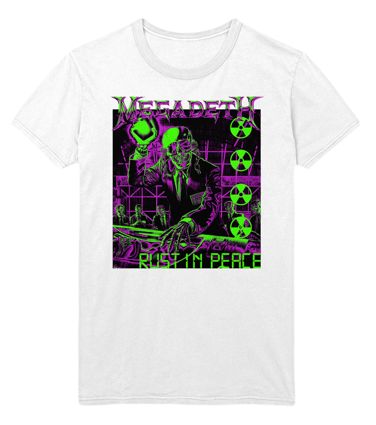 Stakes Megadeth Neon Rust in Peace Jumbo Print Mens T Shirt Officially Licensed