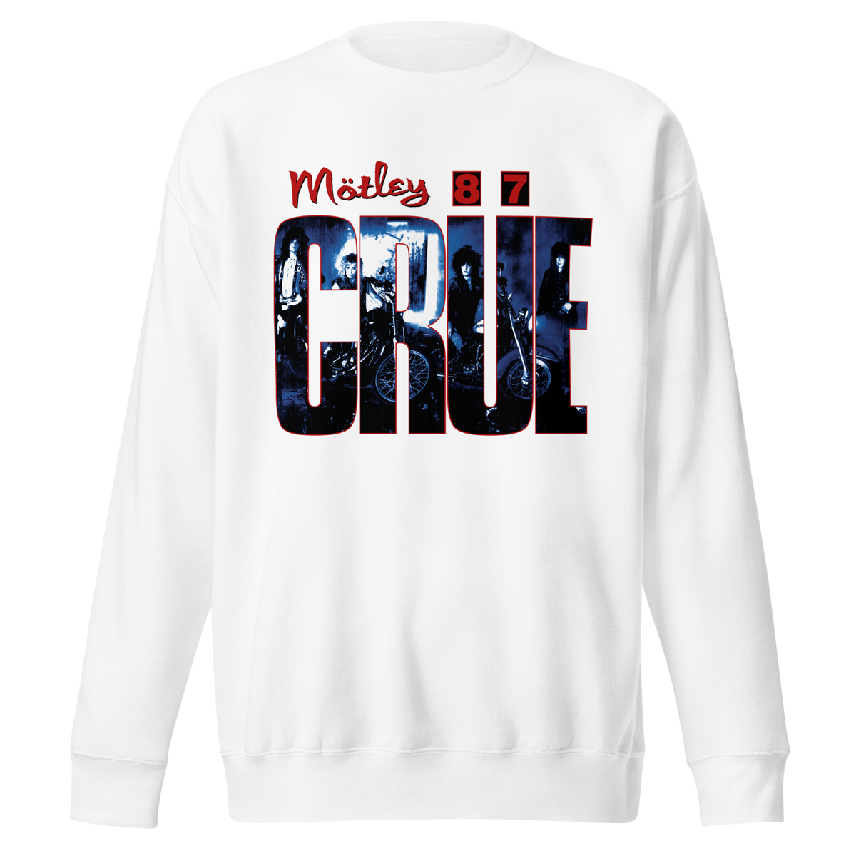 Stakes Motley Crue - 1987 Tour Vintage Jumbo Print Crewneck Sweatshirt Officially Licensed