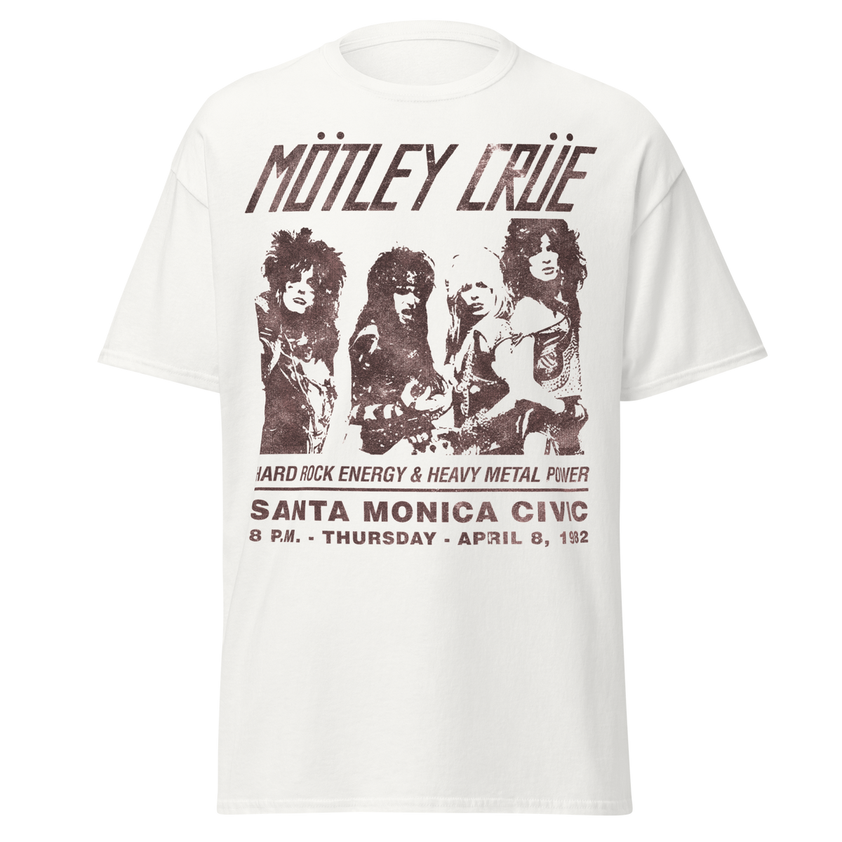 Stakes Motley Crue '82 Santa Monica Jumbo Print Mens T Shirt Officially Licensed