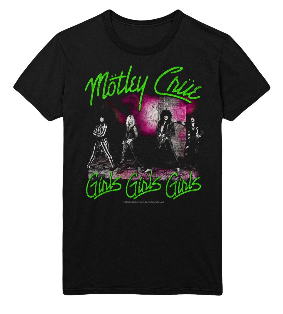 Stakes Motley Crue Green Girls Jumbo Print Mens T Shirt Officially Licensed
