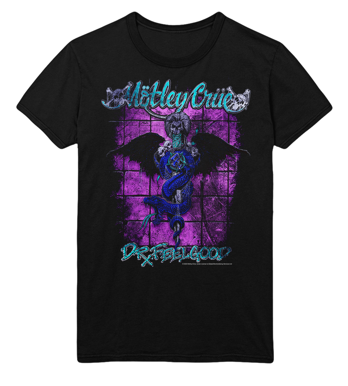 Stakes Motley Crue Pop Dr. Feelgood Jumbo Print Mens T Shirt Officially Licensed