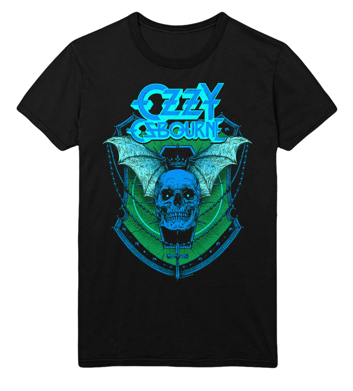 Stakes Ozzy Osbourne Neon Blue Bat Jumbo Print Mens T Shirt Officially Licensed