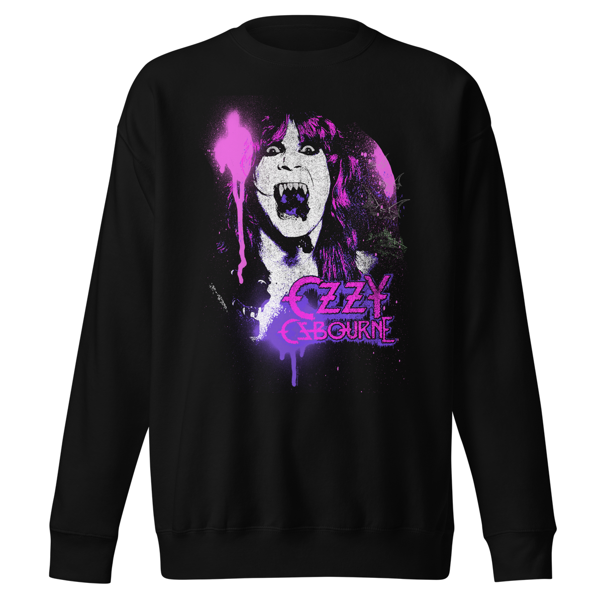 Stakes Ozzy Osbourne Purple Screaming Jumbo Print Crewneck Sweatshirt Officially Licensed