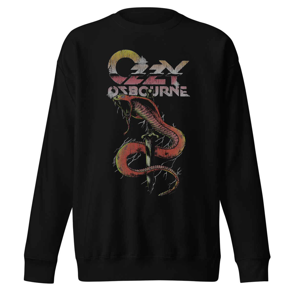 Stakes Ozzy Osbourne Snake Bite Jumbo Print Crewneck Sweatshirt Officially Licensed