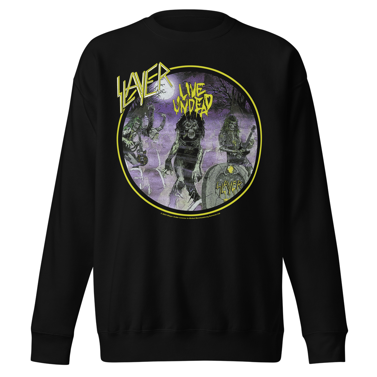 Stakes Slayer Yellow Undead Jumbo Print Crewneck Sweatshirt Officially Licensed