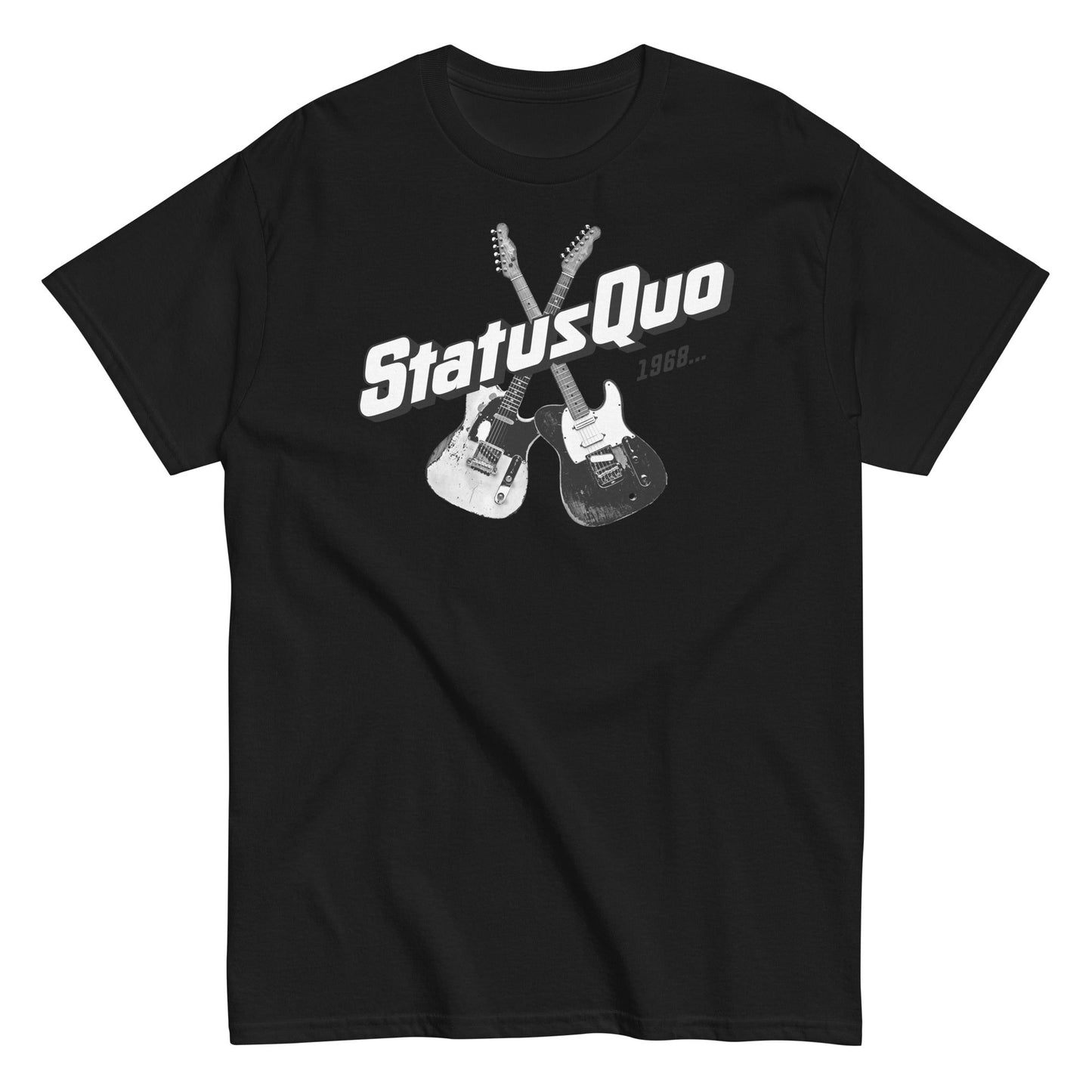 Status Quo Guitars Officially Licensed Mens T Shirt Black
