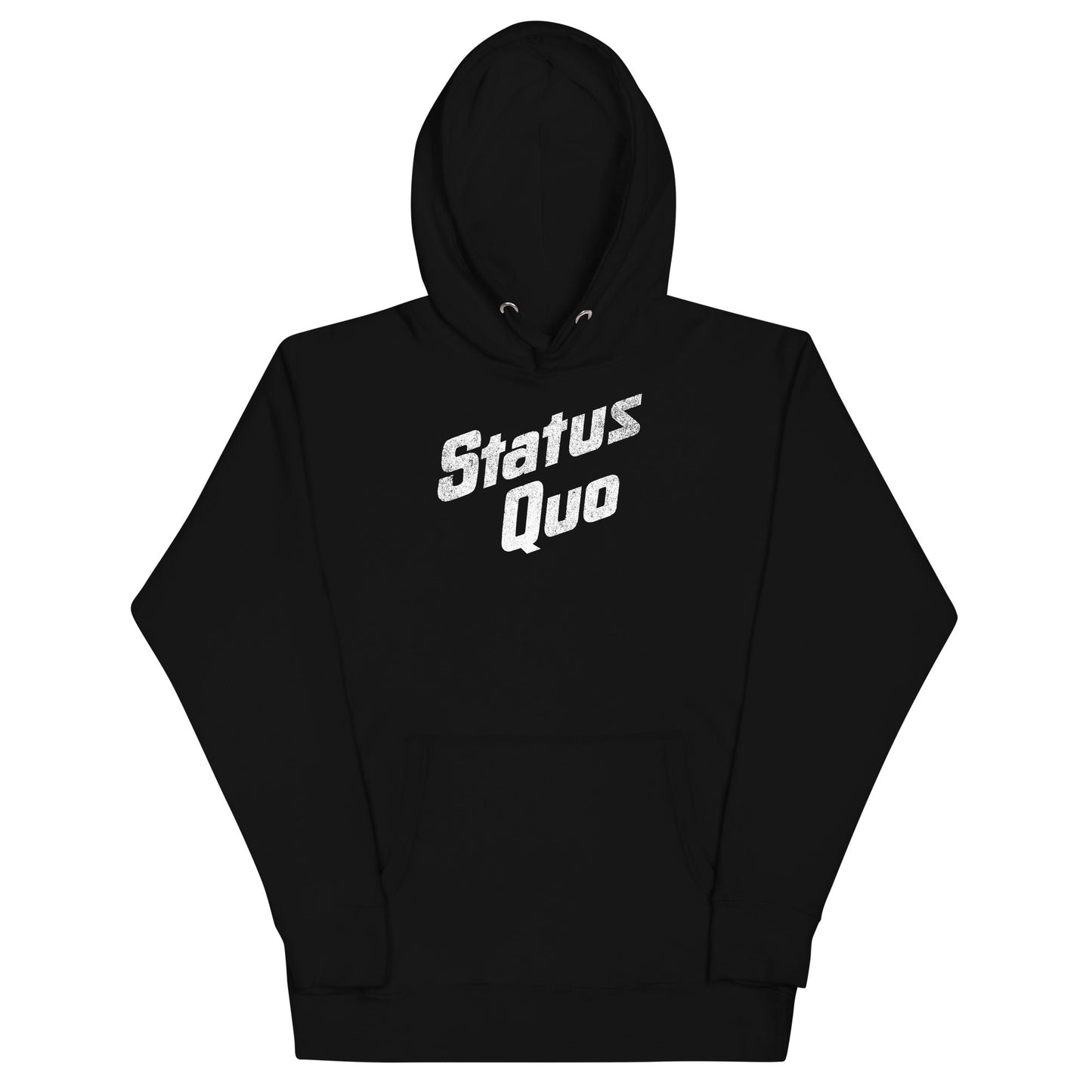 Status Quo White Logo Mens Officially Licensed Hoodie Black