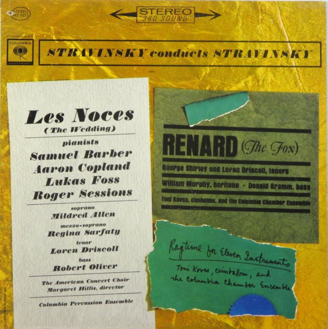 Stravinsky Conducts Stravinsky (Les Noces / Renard / Ragtime For Eleven Instruments) Vinyl Record