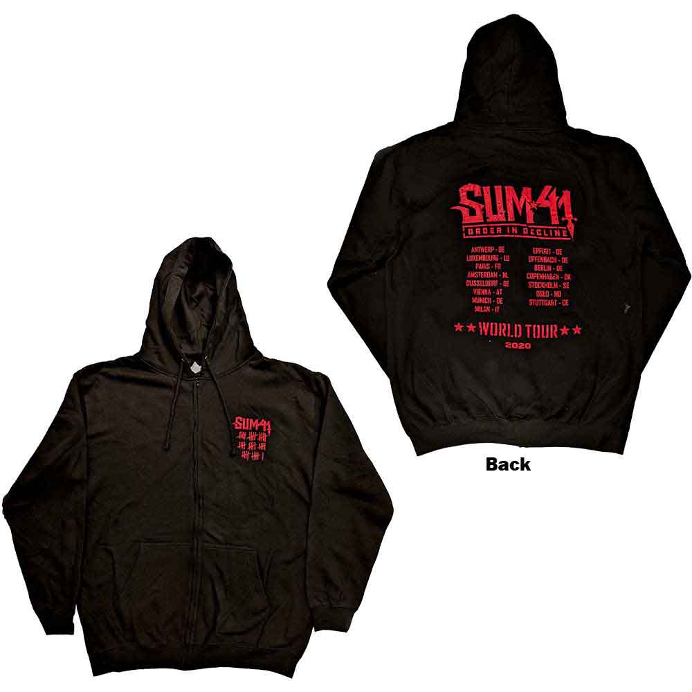 Sum 41 Order In Decline Tour 2020 Hoodie Sweatshirt Officially Licensed