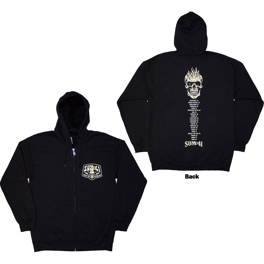 Sum 41 Tour '24 Pocket Logo & Skull Back Hoodie Sweatshirt Officially Licensed