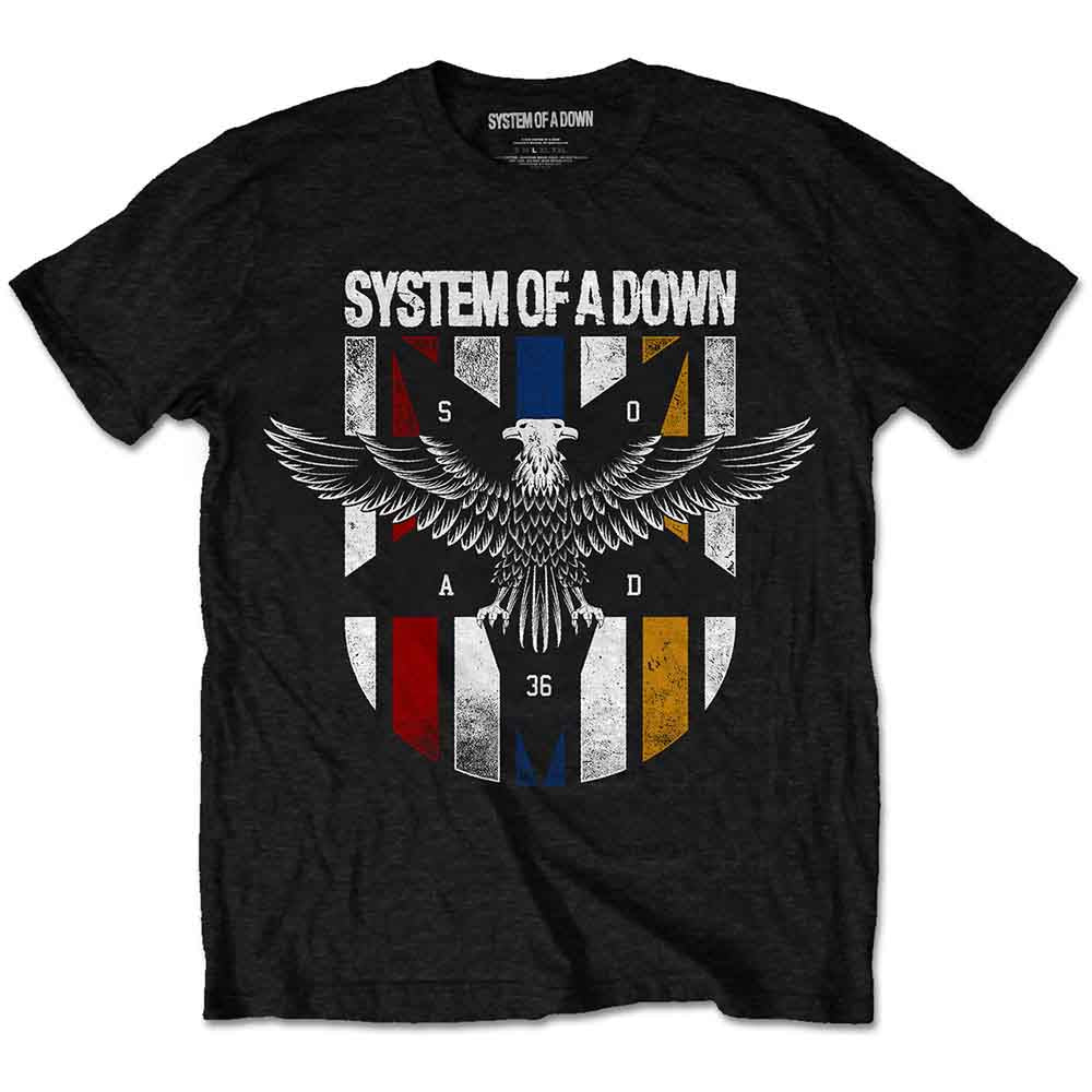 System Of A Down Eagle Colours T Shirt Black Officially Licensed