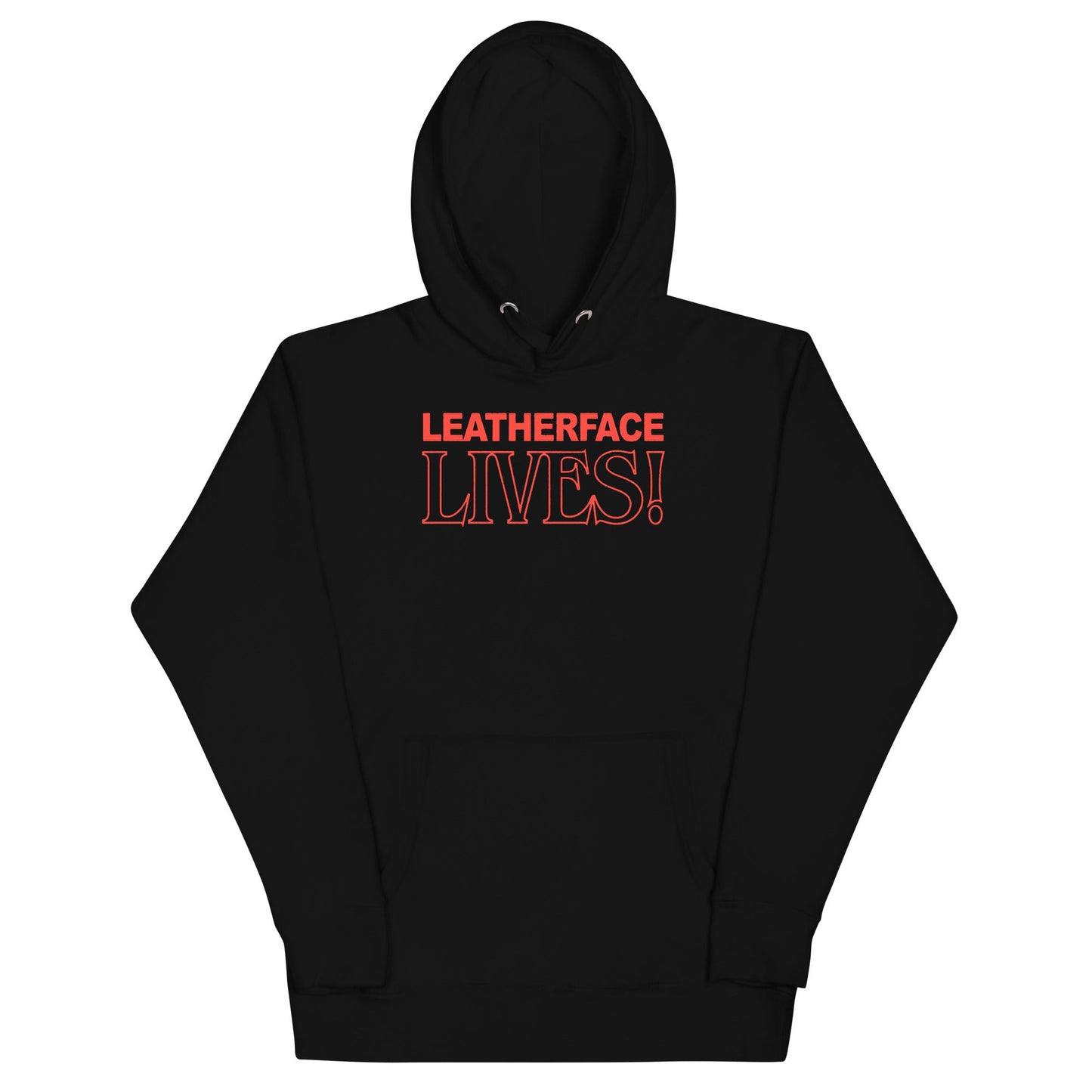 Texas Chainsaw Massacre Leatherface Lives! Mens Officially Licensed Hoodie Black