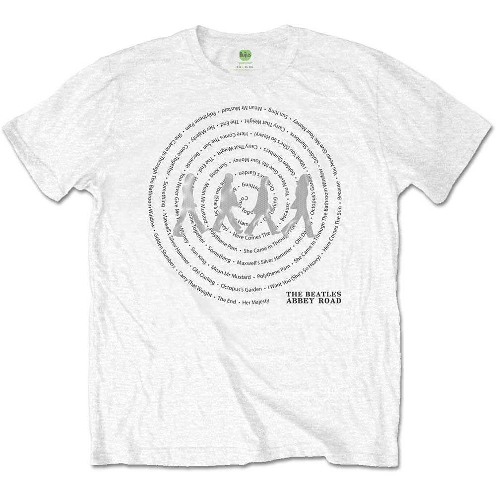 The Beatles Abbey Road Songs Swirl Mens T Shirt Officially Licensed