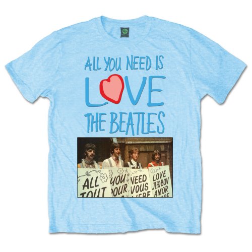 The Beatles All you need is love Play Cards Mens T Shirt Officially Licensed