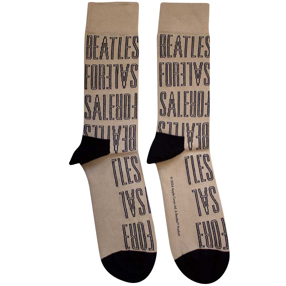 The Beatles For Sale Text Outlines Repeat Socks Officially Licensed