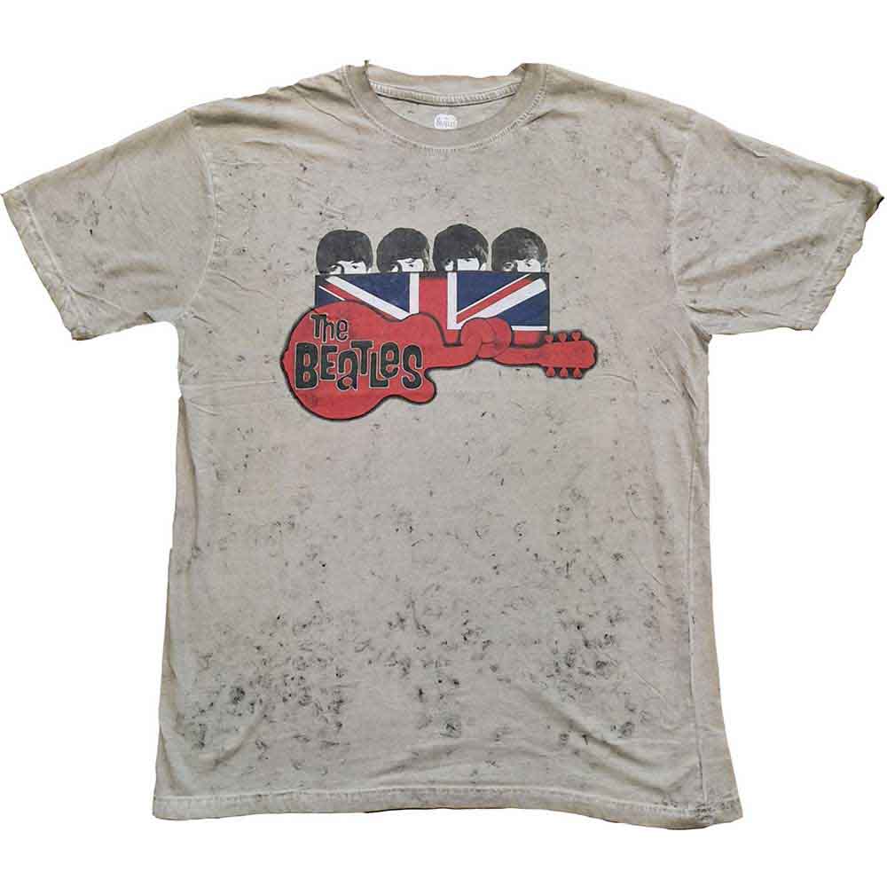 The Beatles Guitar & Flag Mens T Shirt Officially Licensed