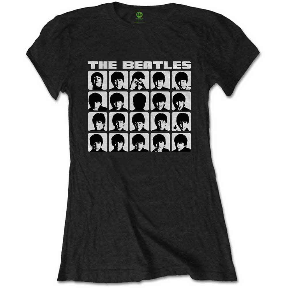 The Beatles Hard Days Night Faces Mono Womens T Shirt Officially Licensed