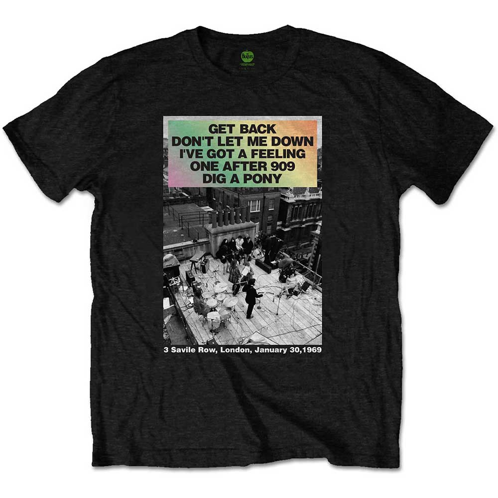 The Beatles Rooftop Songs Gradient Mens T Shirt Officially Licensed