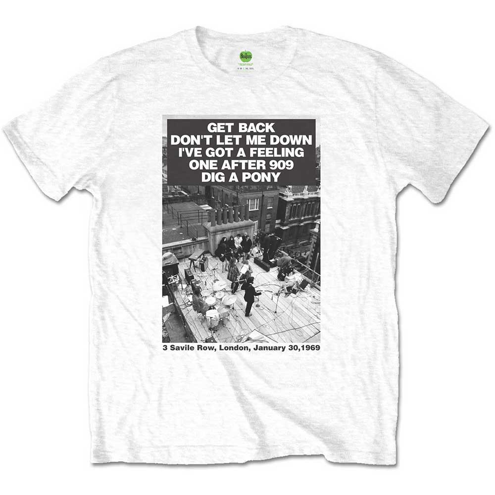The Beatles Rooftop Songs Mens T Shirt Officially Licensed