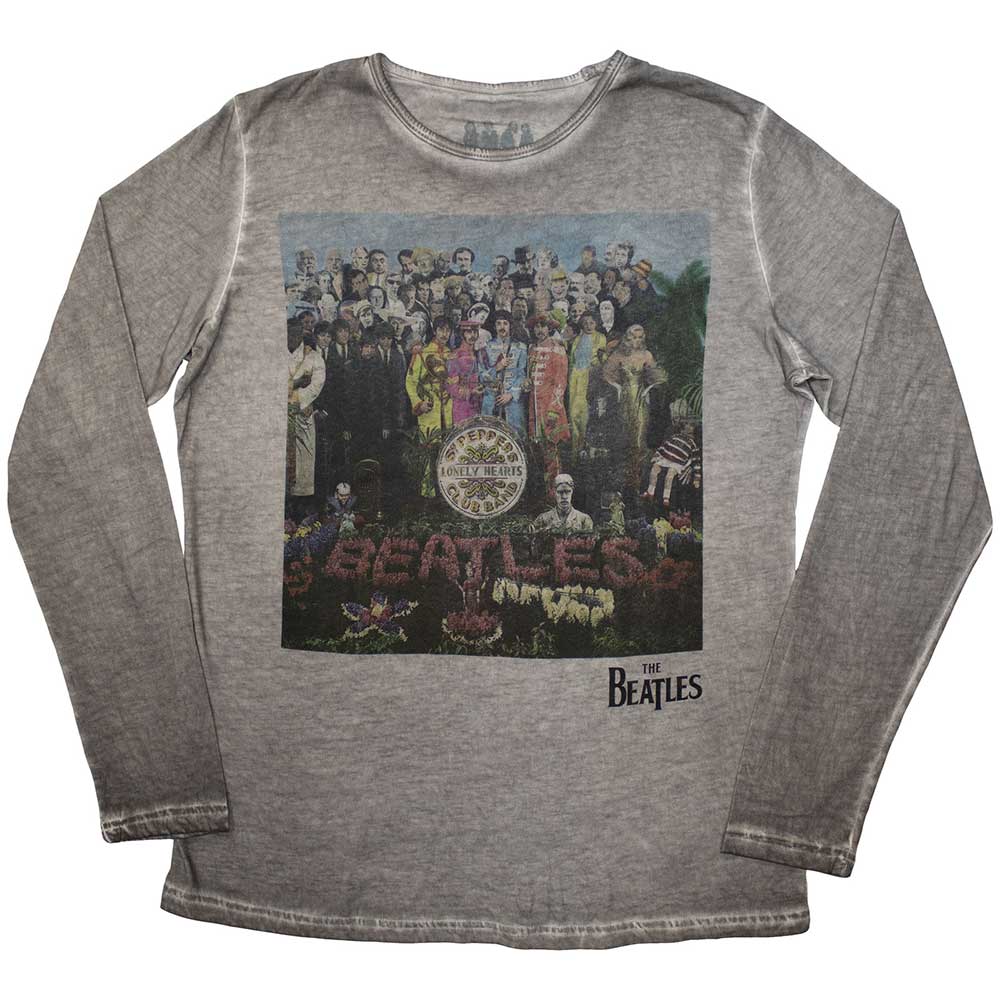 The Beatles Sgt Pepper Stone Wash Long Sleeve Shirt Officially Licensed